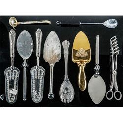 Estate Lot - Mixed Cake Servers, Tongs, Etc.