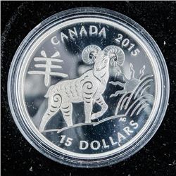 RCM 'Year of the Sheep' .9999 Fine Silver $15.00 Coin. Limited Edition.
