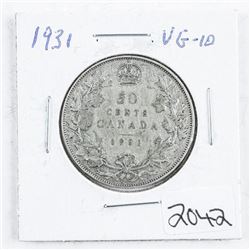 1931 Canada Silver 50 cent VG10