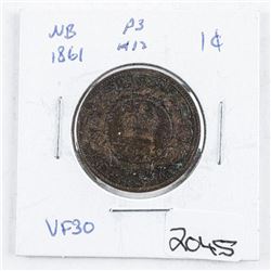 New Brunswick 1861 Large Cent VF30