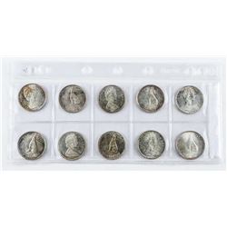 Lot (10) Canada Silver 50c. 1867-1967.