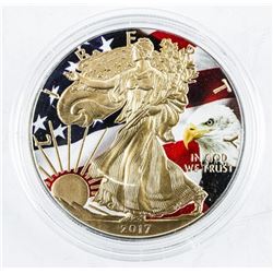 2017 USA Eagle Dollar Gold Plated and Coloured .999 Fine Silver 1oz