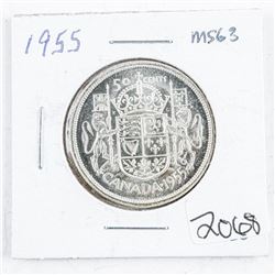 1955 Canada Silver 50 cent MS63