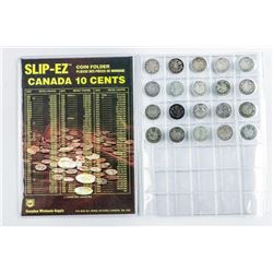 Lot (20) Canada Silver 10c. Mixed Dates.