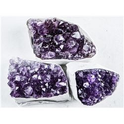 Group (3) Genuine Amethyst Clusters
