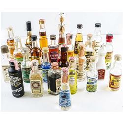 Lot (25) Mini Bar Bottles Full, Collector Brands.