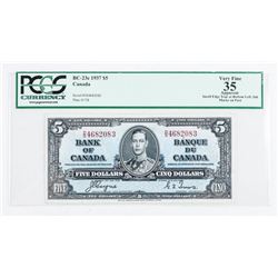Bank of Canada 1937 5.00 VF35. PCGS Cert