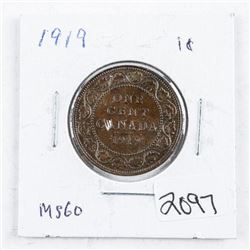 Canada 1919 Large Cent MS60