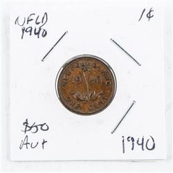 NFLD 1940 1 Cent AU+