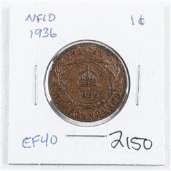 1936 NFLD Large Cent EF40