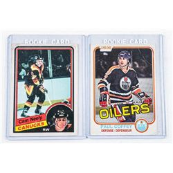 Lot (2) O PEE CHEE Rookie Cards Commemorative Neely, Paul Coffey (IER)
