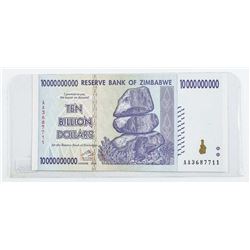 Reserve Bank of Zimbabwe Ten Billion Dollars with Serial Nos. Genuine GEM UNC
