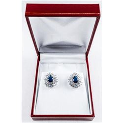 925 Silver, Pear Cluster Earrings with Swarovski Elements.