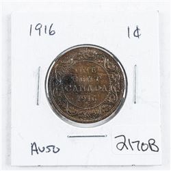 Canada 1916 Large Cent AU50