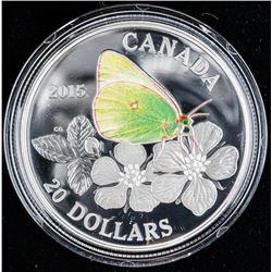Butterflies of Canada .9999 Fine Silver $20.00 Coin. LE/C.O.A. 3-D Box