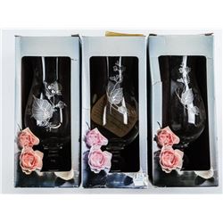 GERMANY Zwiesel Glass Vase with Etching Group (3)