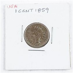 USA Indian Head 1 Cent 1859 VF30