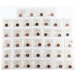 Estate 39pc Collection Canada One Cent Coins. All ICCS.