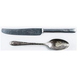 Group (2) Utensils Spoon with RCAF Insignia, Plus Knife Inscribed. Avro