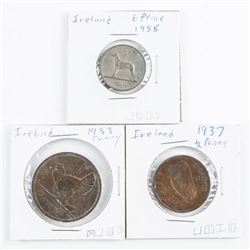 Lot (3) Coins of Ireland