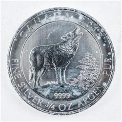 .9999 Fine Silver Howling Wolves $2.00 Coin 2015