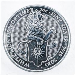 White Lion of Mortimer .999 Fine Silver 5 Pounds 2oz ASW