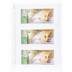 Lot (3) 24kt Gold - 'Karatbars' Inset on Each Note Pure .9999