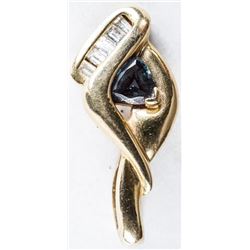 Estate 14kt Gold Diamond and Sapphire Pendant. TRRV: $2450.00