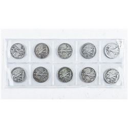 Group (10) Early USA Silver Half Dollars