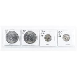 Group of (4) USA Coins: 2x1971 US, 1916 and 1917 US Buffalo 5 Cents