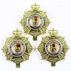 Lot (3) Regt. Queens Crown Cap Badges