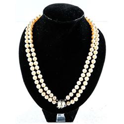 Estate Vintage Double Pearl Strand with Swarovski Elements. (SXR)