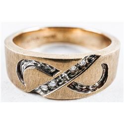 Estate 10kt Gold Diamond Band Ring - Diamond Set. Size 10.5