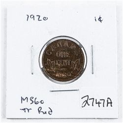Canada 1920 1 Cent MS60 Red