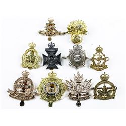 Group (10) 'King and Queen's' Era Mixed Crown Cap Badges