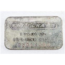 Vintage Engelhard Collector Bullion .9999 Fine Silver 1oz Bar Serialized. No Longer Produced