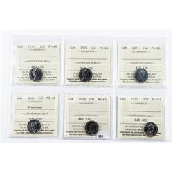 Group (6) Canada 10 Cent. All ICCS.