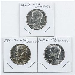Lot (3) JFK 1969-D Half Dollar