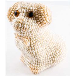 Handmade Dog Sculpture with Pearls