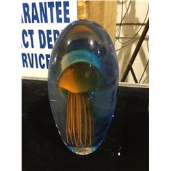 Hampstead Collection Glass Jellyfish w/ Blue Background
