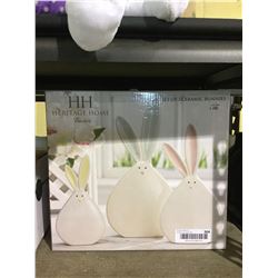Heritage Home Easter Set of 3 Ceramic Bunnies