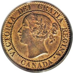 Victoria Cent 1859 Narrow 9, KM1, MS64 RB PCGS, a lovel 