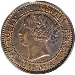Victoria Cent 1859 Double Punched Narrow 9 Type I, KM1, 