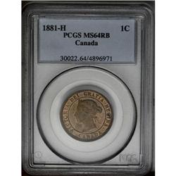 Victoria Cent 1881H, KM1, MS64 RB PCGS, a choice lustro 