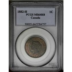 Victoria Cent 1882H, KM1, MS64 RB PCGS, an attractive c 