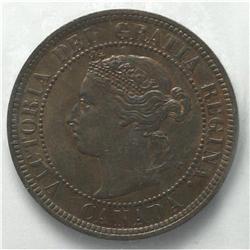 Victoria Cent 1884 Obverse 2, KM1, MS63 ICCS, trace of 