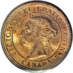 Victoria Cent 1890H, KM1, MS64 RED ICCS, an attractive 