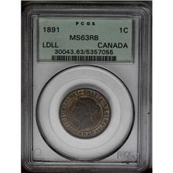 Victoria Cent 1891 Large Date Large Letters, KM1, MS63 