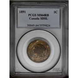 Victoria Cent 1891 Small Date Small Leaves, KM1, MS64 R 