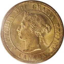 Victoria Cent 1899, KM1, MS65 RED ICCS, repunched last 